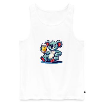 Koala Bear Beer Comic - Men's Premium Organic Tank Top - white - Front - AI Model Male 178 light (178cm)