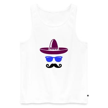 mexican cool - Männer Premium Bio Tank Top - Weiß - Vorne - Michal (187cm)