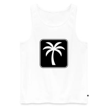 Palm Tree Icon Summer - Men's Premium Organic Tank Top - white - Front - Michal (187cm)