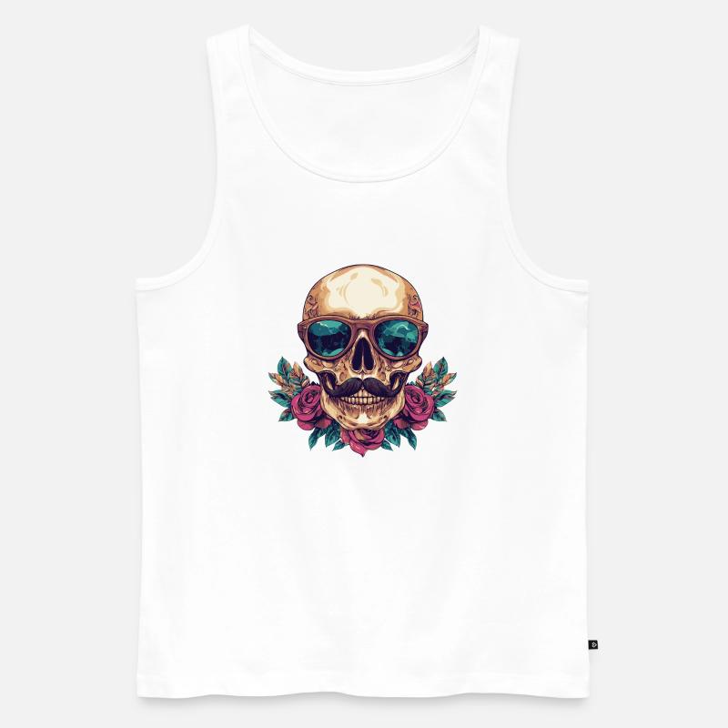Skelett Bunt - Männer Premium Bio Tank Top - Weiß