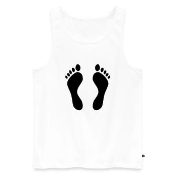 Fußabdrücke - Füße - Bett - Männer Premium Bio Tank Top - Weiß - Vorne - Michal (187cm)