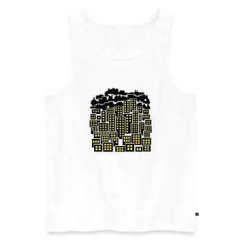 ville cité arrondissement - Débardeur bio Premium Homme - blanc - Devant - AI Model Male 178 light (178cm)