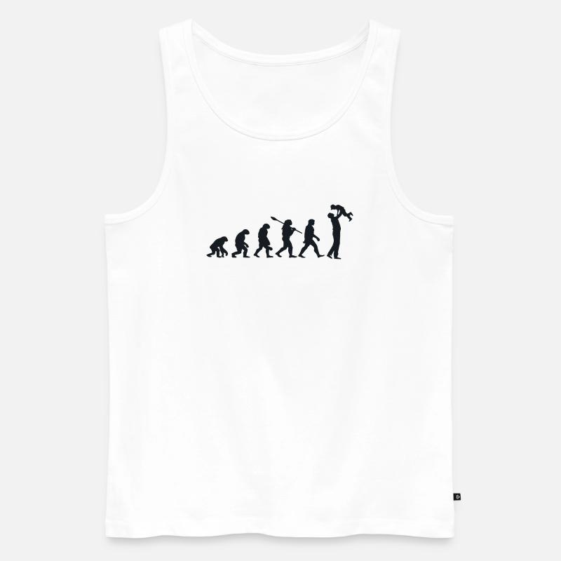Darwin Evolution for Dads 👨 👧 👦 - Men's Premium Organic Tank Top - white