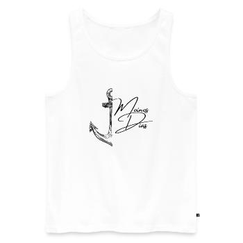 Moinos Dias1 - Männer Premium Bio Tank Top - Weiß - Vorne - AI Model Male 178 light (178cm)