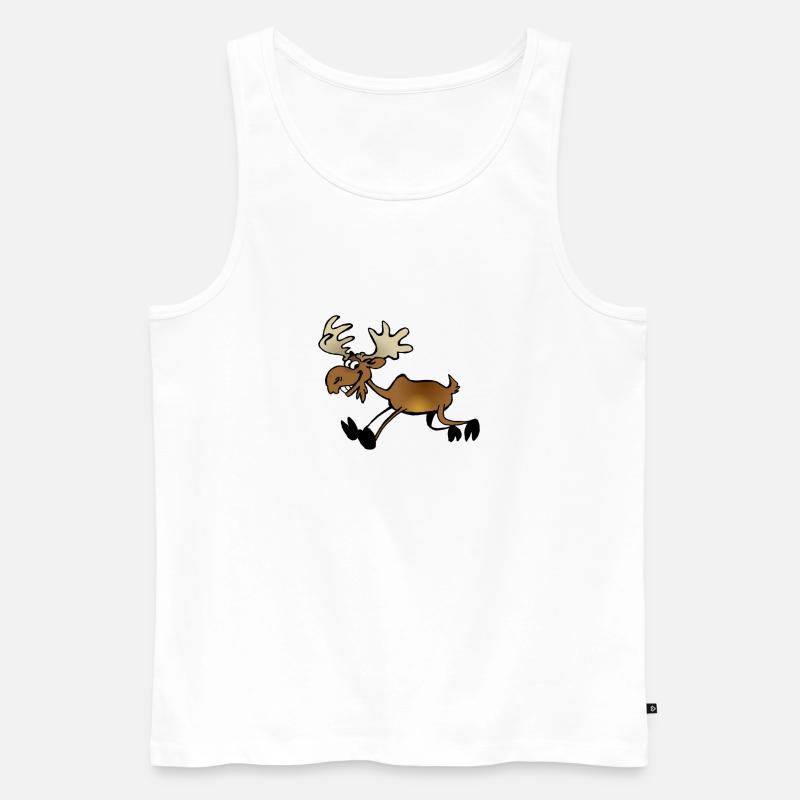 Elch rennt - Männer Premium Bio Tank Top - Weiß