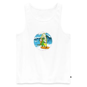 Wave spoke white - Men's Premium Organic Tank Top - white - Front - AI Model Male 178 light (178cm)