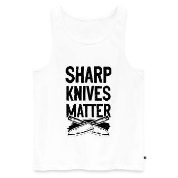 chefkoch koch messer spruch - Männer Premium Bio Tank Top - Weiß - Vorne - Michal (187cm)