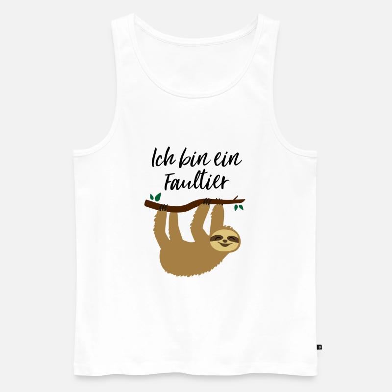Ich bin ein Faultier - Männer Premium Bio Tank Top - Weiß