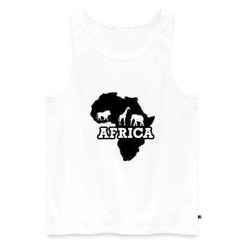 Afrique - Débardeur bio Premium Homme - blanc - Devant - Michal (187cm)