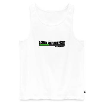 Gamer sterben nicht - Männer Premium Bio Tank Top - Weiß - Vorne - Michal (187cm)