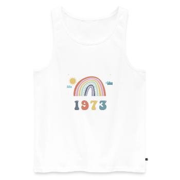Die Welt seit 1973 zu einem besseren Ort machen, 50. - Männer Premium Bio Tank Top - Weiß - Vorne - AI Model Male 178 light (178cm)