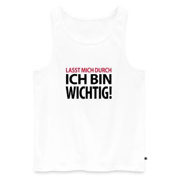Lasst mich durch ich bin wichtig Chef Boss Kapitän - Männer Premium Bio Tank Top - Weiß - Vorne - Michal (187cm)