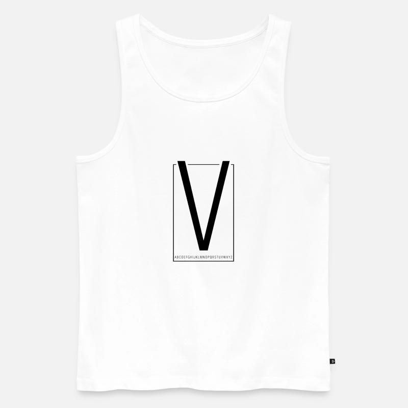 V Buchstabe Geschenk Idee - Männer Premium Bio Tank Top - Weiß