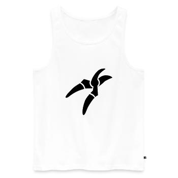 Schere - Männer Premium Bio Tank Top - Weiß - Vorne - AI Model Male 178 light (178cm)
