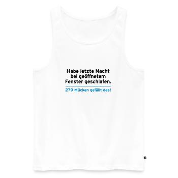 Nacht Schlaf Fenster Mücken Social Media Facebook - Männer Premium Bio Tank Top - Weiß - Vorne - Michal (187cm)