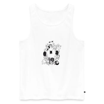 Haus und Tiere im Wald Naturliebe Geschenk - Männer Premium Bio Tank Top - Weiß - Vorne - AI Model Male 178 light (178cm)