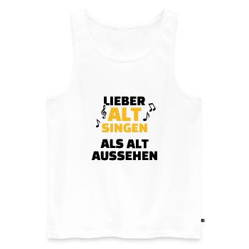 Chor - Männer Premium Bio Tank Top - Weiß - Vorne - AI Model Male 178 light (178cm)