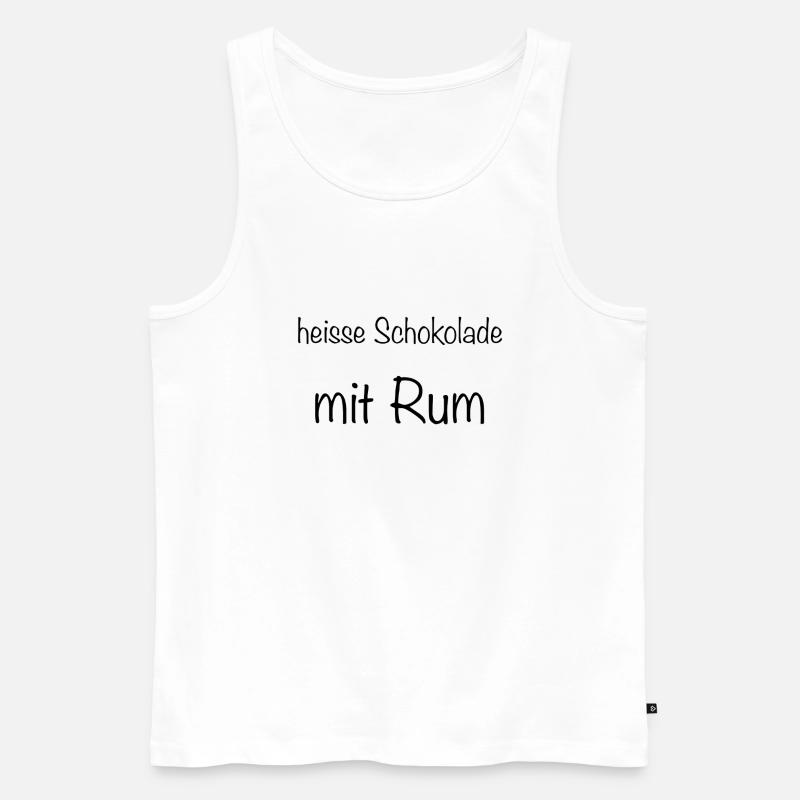 heisse Schokolade mit Rum - Männer Premium Bio Tank Top - Weiß