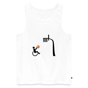 Basketball en fauteuil roulant - Débardeur bio Premium Homme - blanc - Devant - AI Model Male 178 light (178cm)