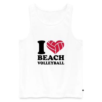 Beachvolleyball - Männer Premium Bio Tank Top - Weiß - Vorne - Michal (187cm)