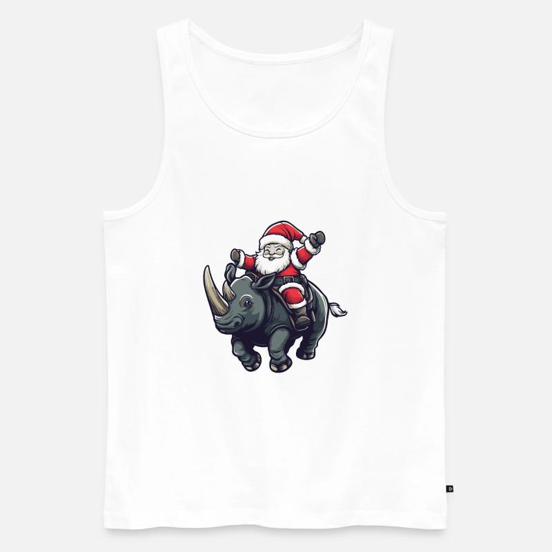Nashorn Weihnachtsmann - Männer Premium Bio Tank Top - Weiß