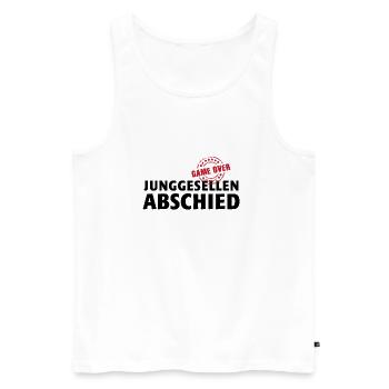 Junggesellenabschied JGA Game over! Polterabend - Männer Premium Bio Tank Top - Weiß - Vorne - Michal (187cm)