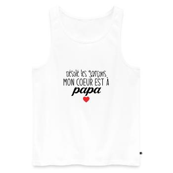 Design Mignon et Tendre pour Filles à Papa - Débardeur bio Premium Homme - blanc - Devant - Michal (187cm)