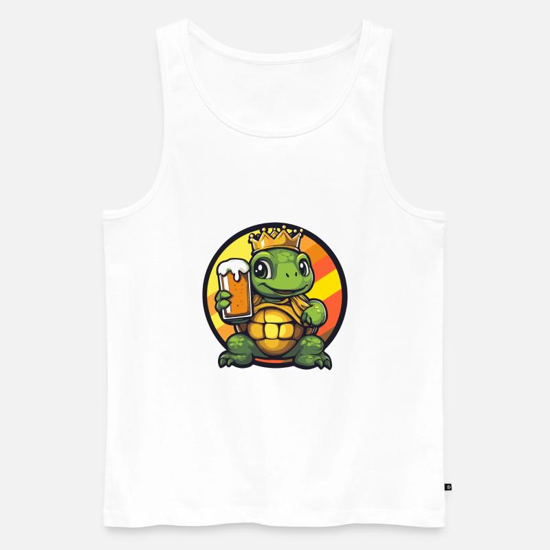 Schildkröte Bier Comic - Männer Premium Bio Tank Top - Weiß