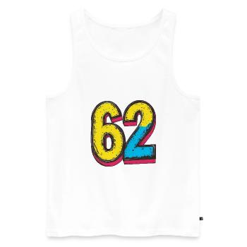 62 Symbole numérique - Débardeur bio Premium Homme - blanc - Devant - Michal (187cm)