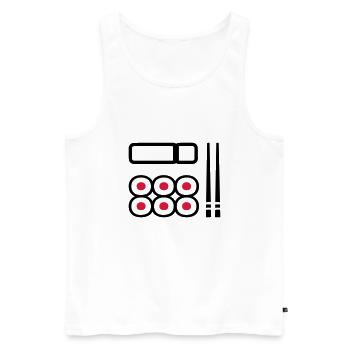 Sushi - Männer Premium Bio Tank Top - Weiß - Vorne - Michal (187cm)