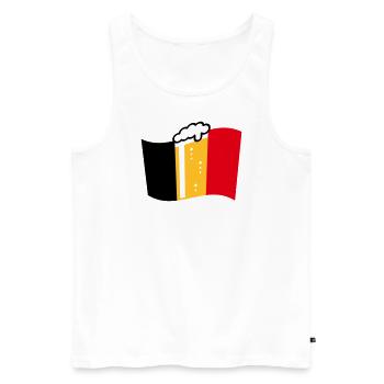 Belgien Bier Flagge (Biernation / Bierland / 3C) - Männer Premium Bio Tank Top - Weiß - Vorne - Michal (187cm)