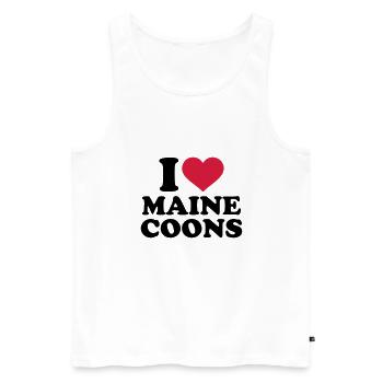 Maine Coon cat - Men's Premium Organic Tank Top - white - Front - AI Model Male 178 light (178cm)