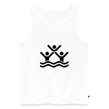 Synchronschwimmen - Männer Premium Bio Tank Top - Weiß - Vorne - AI Model Male 178 light (178cm)