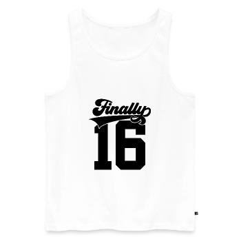 FINALLY 16 GEBURTSTAG COLLEGE - Männer Premium Bio Tank Top - Weiß - Vorne - AI Model Male 178 light (178cm)