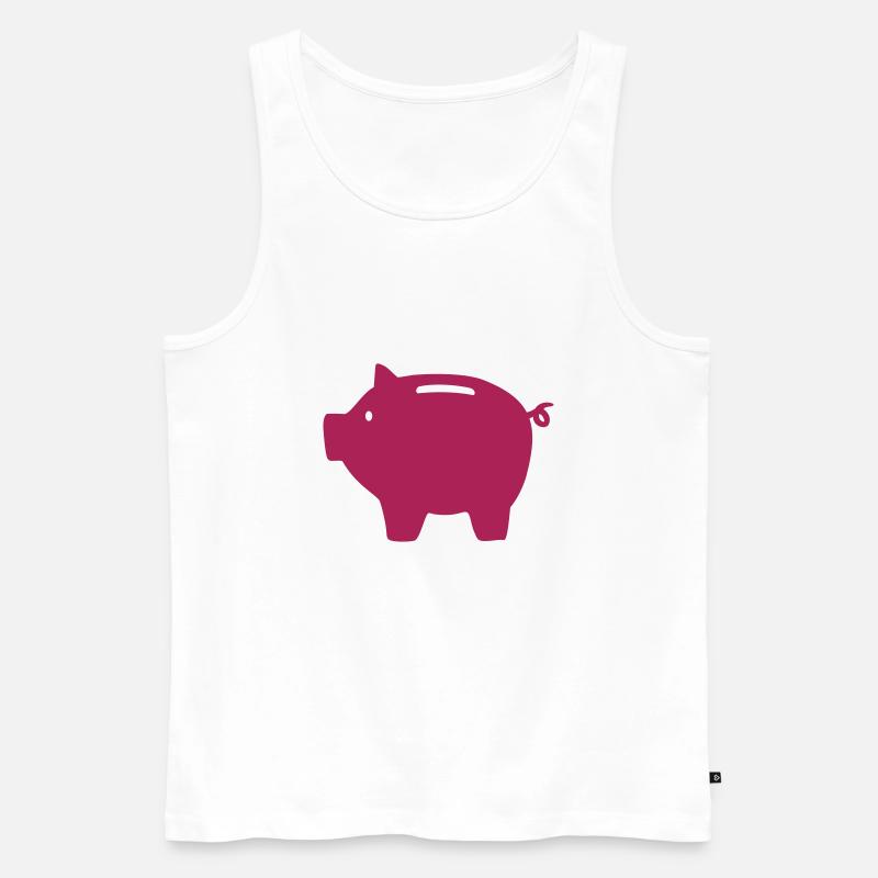 Sparschwein - Männer Premium Bio Tank Top - Weiß