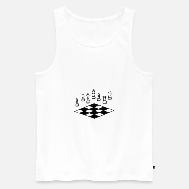 Schachbrett Schach Figuren - Männer Premium Bio Tank Top - Weiß