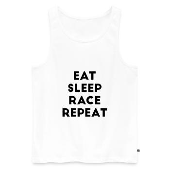 Eat Sleep Race Repeat Racing Bicycle Kart Car - Men's Premium Organic Tank Top - white - Front - AI Model Male 178 light (178cm)