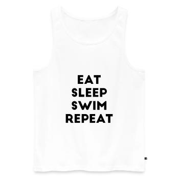 Eat Sleep Swim Repeat Spruch Schwimmen Schwimmer - Männer Premium Bio Tank Top - Weiß - Vorne - AI Model Male 178 light (178cm)