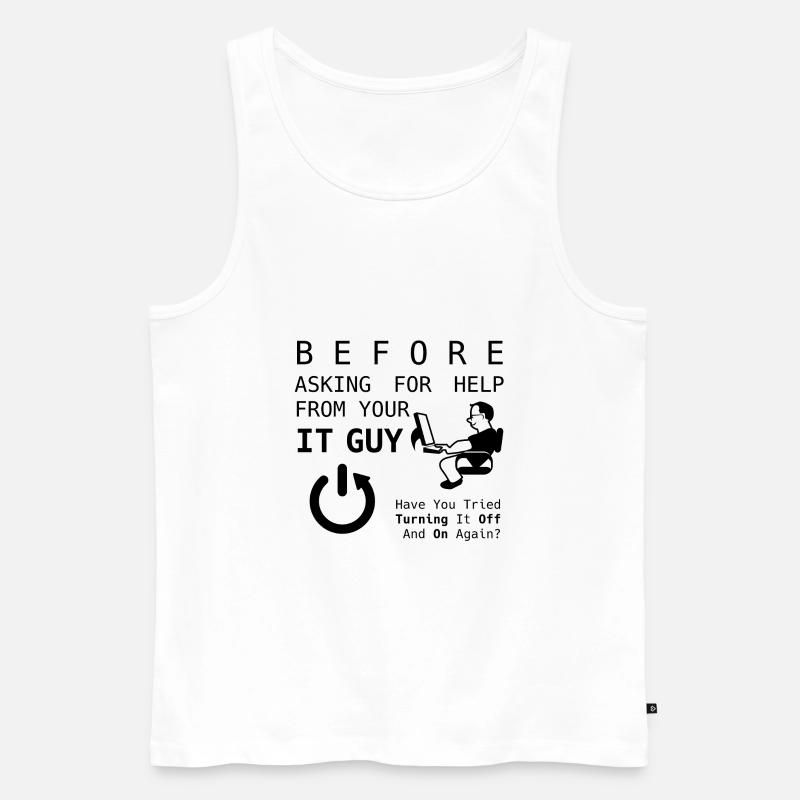 IT Guy - Schwarz - Männer Premium Bio Tank Top - Weiß