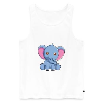 Little baby elephant animal love - Men's Premium Organic Tank Top - white - Front - AI Model Male 178 light (178cm)