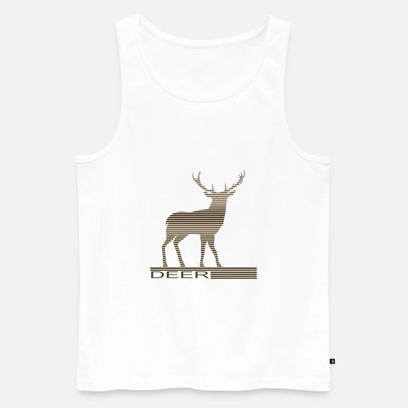 Hirsch - Männer Premium Bio Tank Top - Weiß