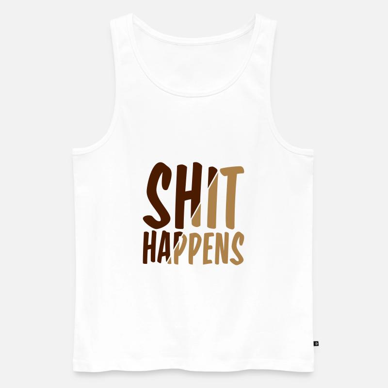 Shit happens Pech gehabt - Männer Premium Bio Tank Top - Weiß
