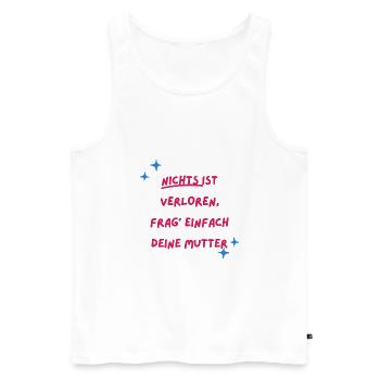 Mutti ist die Beste - Männer Premium Bio Tank Top - Weiß - Vorne - AI Model Male 178 light (178cm)