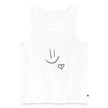 Smiley Cœur - Débardeur bio Premium Homme - blanc - Devant - Michal (187cm)