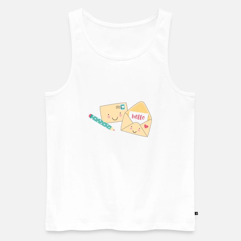 2 Briefe mit Stift - Männer Premium Bio Tank Top - Weiß