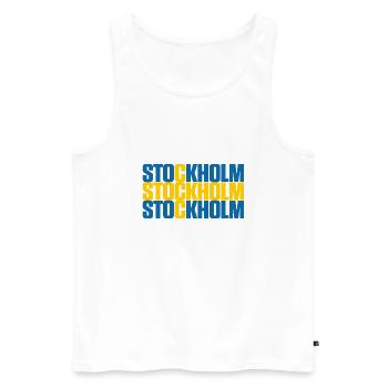 Stockholm Suède Drapeau - Débardeur bio Premium Homme - blanc - Devant - Michal (187cm)