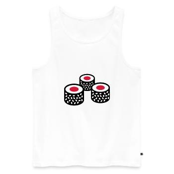 Sushi - Männer Premium Bio Tank Top - Weiß - Vorne - Michal (187cm)