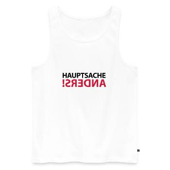 anders different exotische Meinung gegen den Strom - Männer Premium Bio Tank Top - Weiß - Vorne - AI Model Male 178 light (178cm)