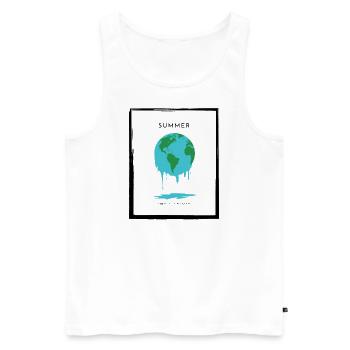 Summer - There is no Planet B - Men's Premium Organic Tank Top - white - Front - AI Model Male 178 light (178cm)