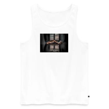 Surreale Welten - Männer Premium Bio Tank Top - Weiß - Vorne - AI Model Male 178 light (178cm)